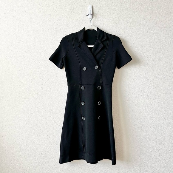 Sandro Double-Breasted Mini Dress in Black Size 36 (4 US) - Picture 4 of 10